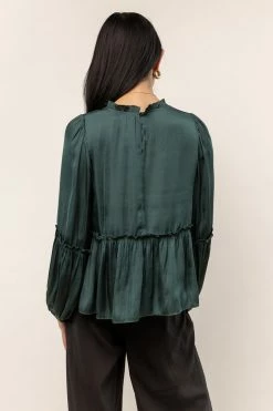 CALISTA New Arrivals Valeria Blouse In Hunter Green