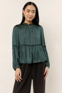 CALISTA New Arrivals Valeria Blouse In Hunter Green