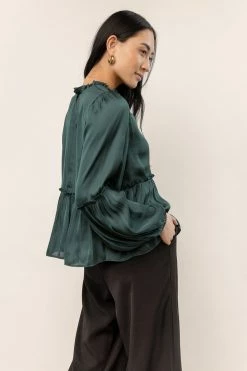 CALISTA New Arrivals Valeria Blouse In Hunter Green