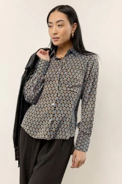 CALISTA Yara Printed Button Down New Arrivals