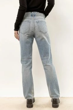 DENIM ONE New Arrivals Adriana Straight Leg Denim In Light Wash