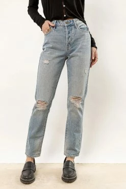 DENIM ONE New Arrivals Adriana Straight Leg Denim In Light Wash