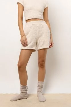 KIMBERLY C New Arrivals Aida Cozy Shorts In Cream