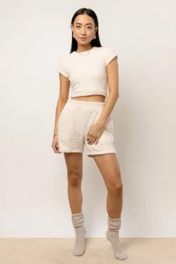 Outlet 🥰 KIMBERLY C New Arrivals Aida Cozy Shorts In Cream 🔥 7 KIMBERLY C New Arrivals Aida Cozy Shorts In Cream