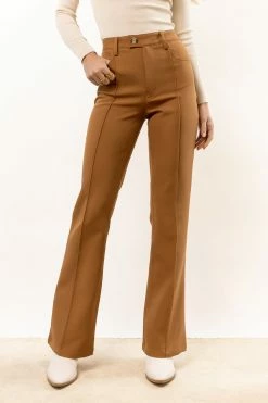 AARON & AMBER New Arrivals Anslee Wide Leg Pants In Camel