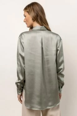 LUMIERE Apollo Button Up In Sage New Arrivals