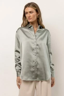 LUMIERE Apollo Button Up In Sage New Arrivals