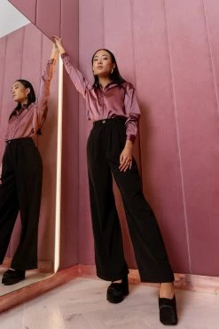 LUMIERE New Arrivals Apollo Button Up In Mauve