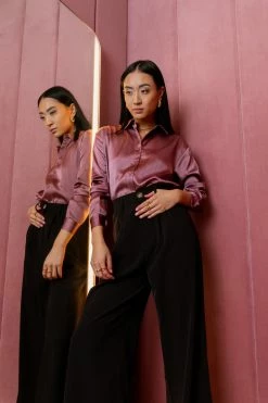 LUMIERE New Arrivals Apollo Button Up In Mauve