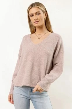 New Arrivals Aubree Vero Moda Sweater In Heathered Pink