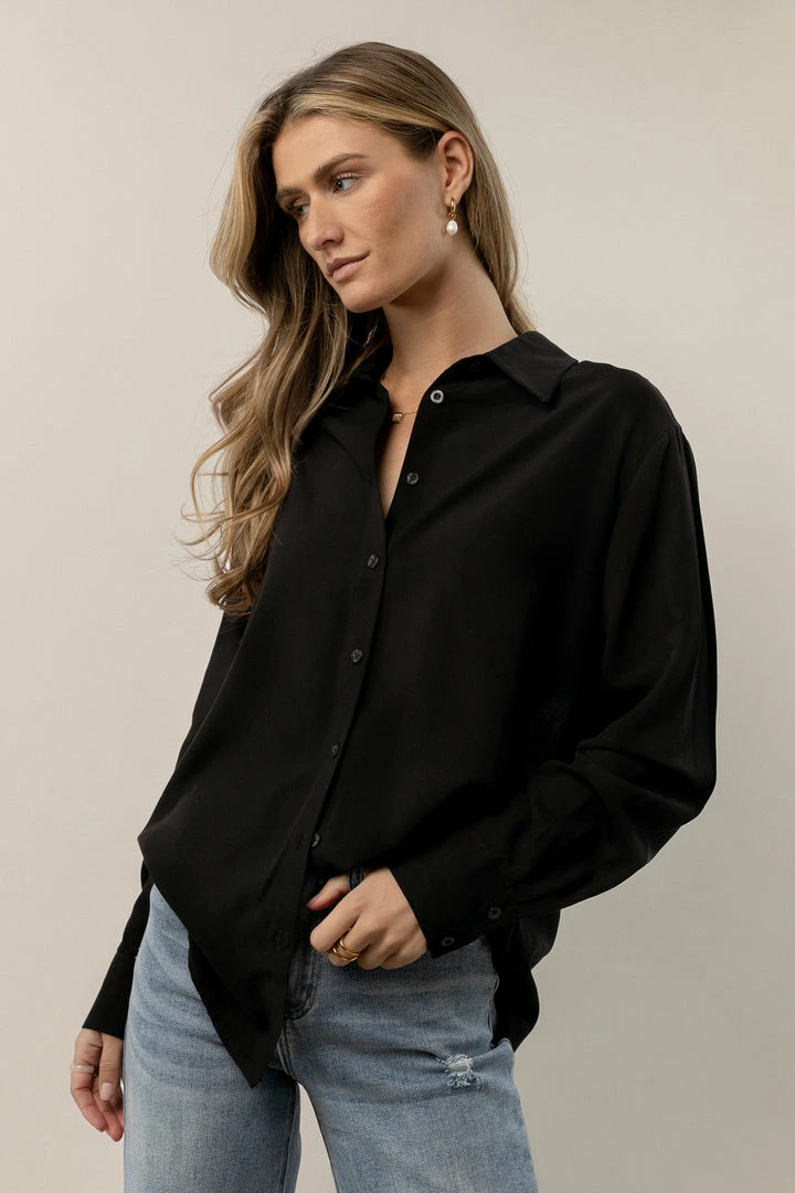Hot Sale π€© CRESCENT Rin Button Down In Black - FINAL SALE Tops βοΈ 3 CRESCENT Rin Button Down In Black - FINAL SALE Tops