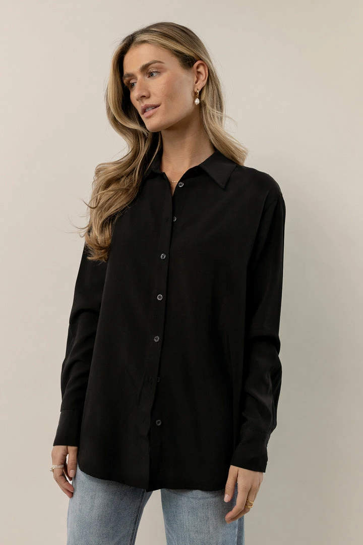 Hot Sale π€© CRESCENT Rin Button Down In Black - FINAL SALE Tops βοΈ 1 CRESCENT Rin Button Down In Black - FINAL SALE Tops