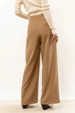 AARON & AMBER Blake Wide Leg Pants In Tan