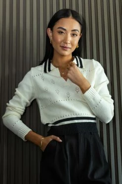 BLUE BLUSH Tops Blair Open Knit Sweater