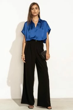 FUN 2 FUN Mary Button Down Top In Blue - FINAL SALE