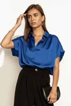 FUN 2 FUN Tops Mary Button Down Top In Jade - FINAL SALE