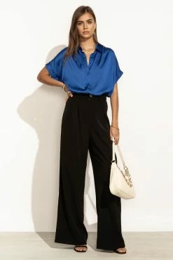 FUN 2 FUN Mary Button Down Top In Blue - FINAL SALE