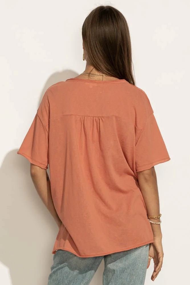 Best Sale π LA MIEL Paula Oversized Top In Orange - FINAL SALE π 4 LA MIEL Paula Oversized Top In Orange - FINAL SALE