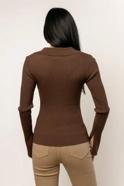 Discount ๐ EMORY PARK Brandi Front Tie Top In Brown New Arrivals โ๏ธ 7 EMORY PARK Brandi Front Tie Top In Brown New Arrivals