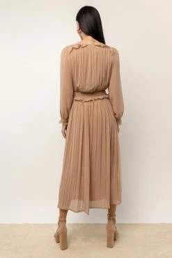 DRESS FORUM New Arrivals Britt Midi Dress In Tan