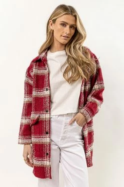 QIZHEN Britton Shacket Tops