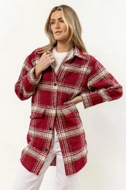 QIZHEN Britton Shacket Tops