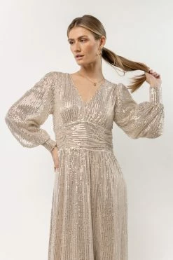 SEE AND BE SEEN Caitlyn Sequin Dress In Silver