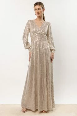 SEE AND BE SEEN Caitlyn Sequin Dress In Silver