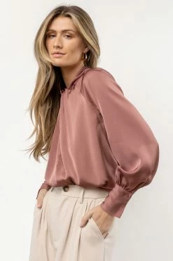 AARON & AMBER Charli Blouse In Mauve New Arrivals