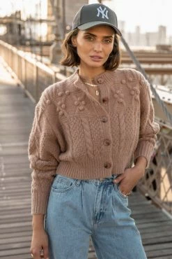 LISTICLE Yulia Cropped Cardigan In Emerald Sale