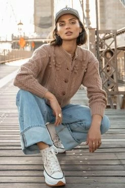 LISTICLE Sale Yulia Cropped Cardigan In Blush