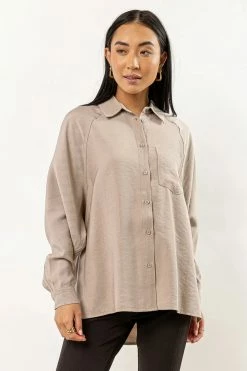 FUN 2 FUN New Arrivals Edward Button Down In Taupe
