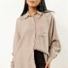 FUN 2 FUN New Arrivals Edward Button Down In Taupe