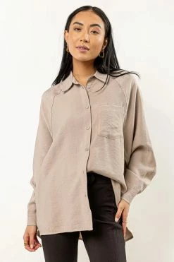 FUN 2 FUN New Arrivals Edward Button Down In Taupe