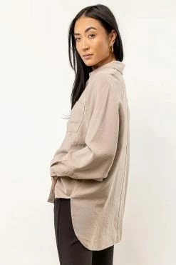 FUN 2 FUN New Arrivals Edward Button Down In Taupe