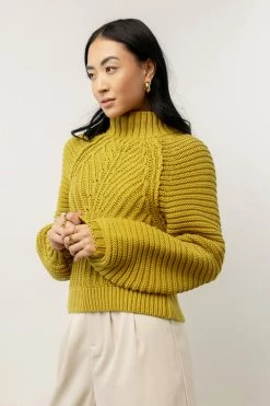 SINA Olympe Cable-Knit Sweater In Pistachio