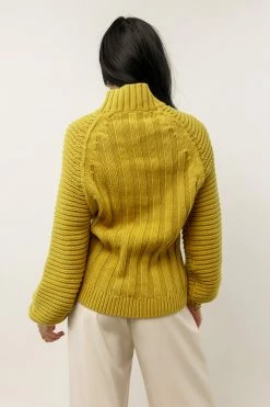 SINA Olympe Cable-Knit Sweater In Pistachio