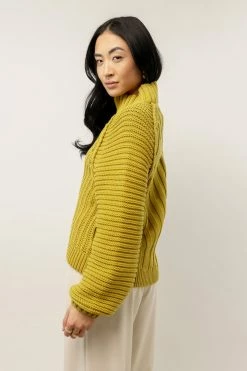 SINA Olympe Cable-Knit Sweater In Pistachio