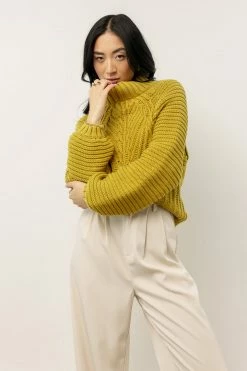 SINA Olympe Cable-Knit Sweater In Pistachio
