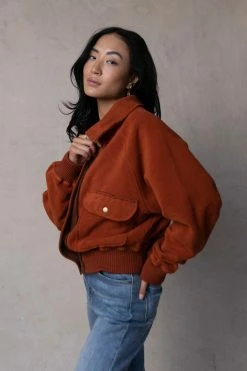 AEMI AND CO Joanie Jacket In Rust