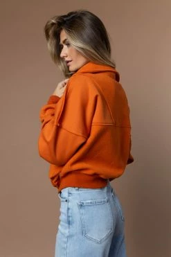 AEMI AND CO Tops Harry Sweater In Orange