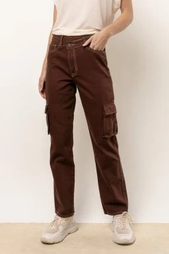 DENIM ONE Freya Straight Leg Cargo Pants New Arrivals