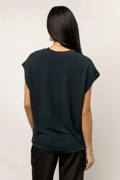 SINA New Arrivals Greta Muscle Tee In Dark Teal
