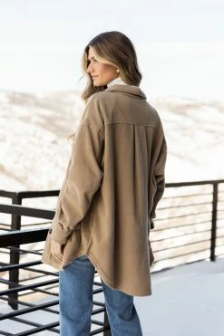 LA MIEL Hayes Shacket In Taupe