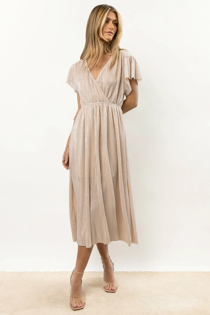 Discount ๐ SEE AND BE SEEN Ivey Shimmer Midi ๐ Dress In Gold ๐ 1 SEE AND BE SEEN Ivey Shimmer Midi Dress In Gold