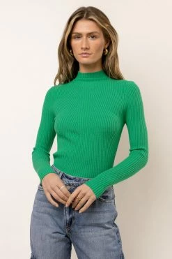 TIMING INC Jackie Mock Neck In Green