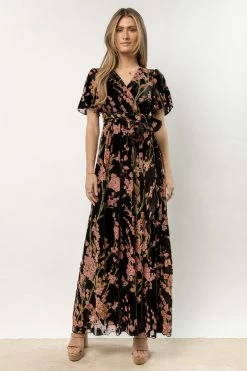 Best deal 😉 RICARICA Jada Floral Maxi 👗 Dress In Black New Arrivals 🎉 7 RICARICA Jada Floral Maxi Dress In Black New Arrivals