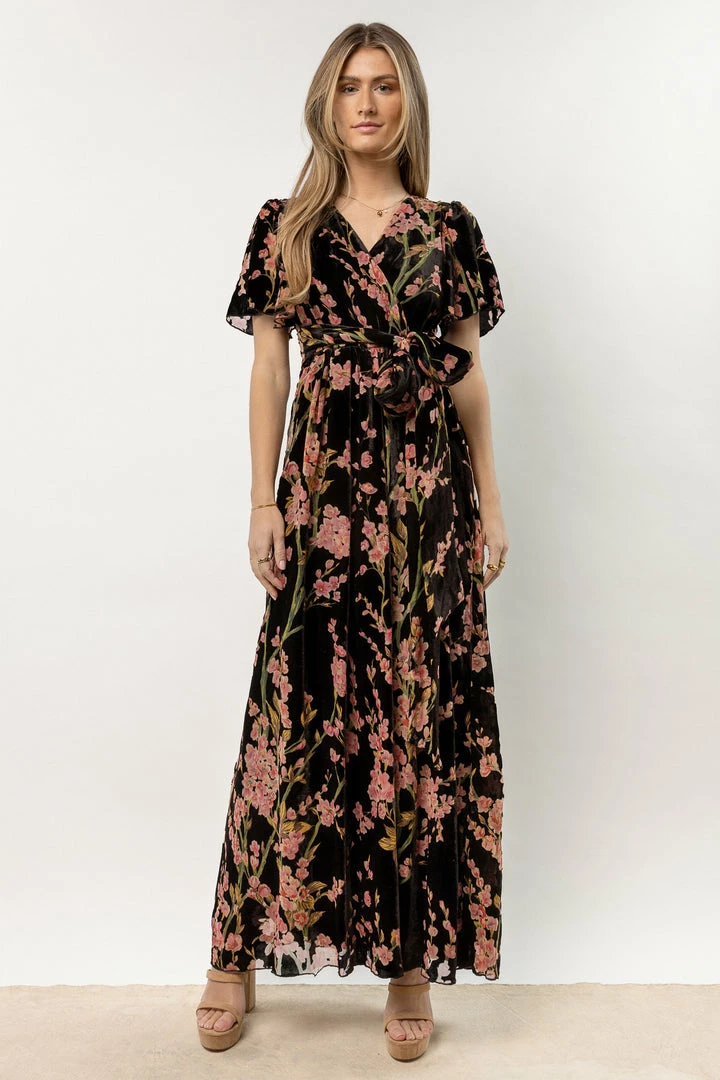 Best deal 😉 RICARICA Jada Floral Maxi 👗 Dress In Black New Arrivals 🎉 4 RICARICA Jada Floral Maxi Dress In Black New Arrivals