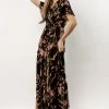 RICARICA Jada Floral Maxi Dress In Black New Arrivals