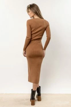 AARON & AMBER Jaelynn Bodycon Dress In Tan New Arrivals